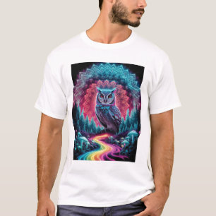 Psychedelische Uil Mandala - Trippy Forest Art T-shirt