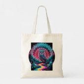 Psychedelische Uil Mandala - Trippy Forest Art Tote Bag (Achterkant)