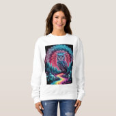 Psychedelische Uil Mandala - Trippy Forest Art Trui (Voorkant volledig)