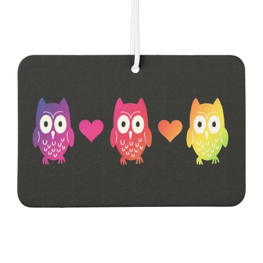 Psychedelische uilen en harten luchtverfrisser (Voorkant)