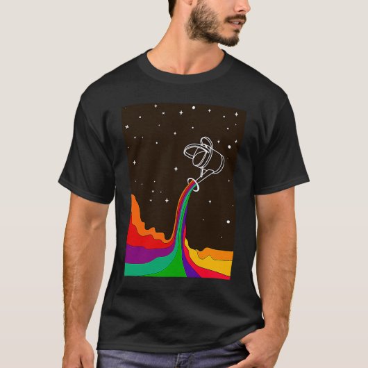 Psychedelische Universum Kleur Rainbow Space Abstr T-shirt (Voorkant)