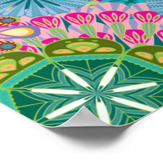 psychedelische vederbloemen poster (Hoek)