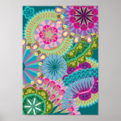 psychedelische vederbloemen poster (Voorkant)
