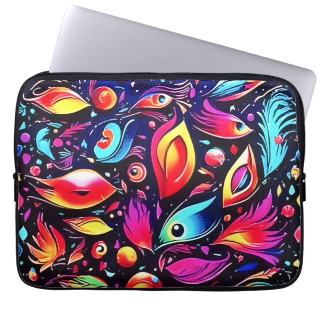 Psychedelische Veer Droom Laptop Sleeve (Voorkant)