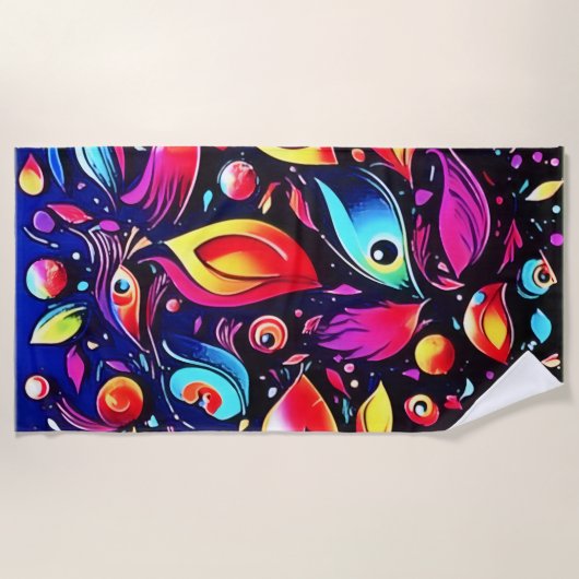 Psychedelische Veer Droom Strandlaken (Voorkant)