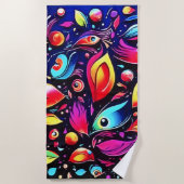 Psychedelische Veer Droom Strandlaken (Voorkant)