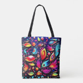 Psychedelische Veer Droom Tote Bag (Achterkant)