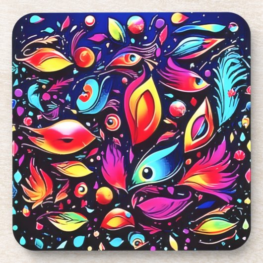 psychedelische verendroom bier onderzetter (Voorkant)
