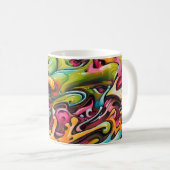 Psychedelische verf koffiemok (Voorkant rechts)