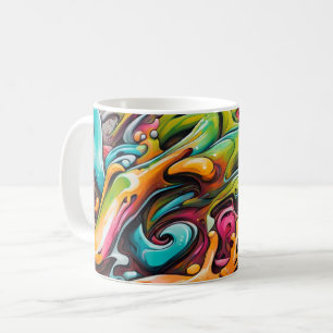 Psychedelische verf koffiemok