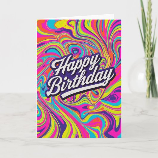psychedelische verjaardagskaart kaart (Voorkant)