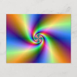 Psychedelische Vier Wind Spiraalvormige Post Kaart