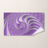 Psychedelische Violette Witte Fractale Gestreepte  Bad Handdoek (Handdoek)