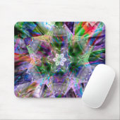 Psychedelische virtuele ster, acryl of neon abstra muismat (Met muis)