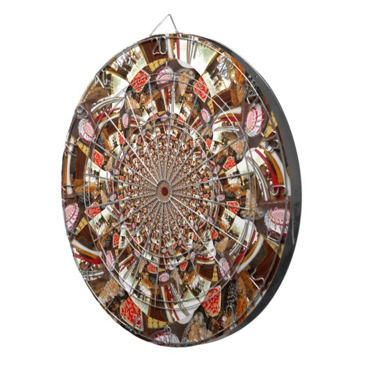 Psychedelische visie van Brown Hues Dartbord (Voorkant Rechts)