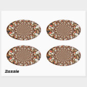 Psychedelische visie van Brown Hues Ovale Sticker (Vel)