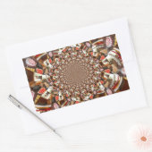 Psychedelische visie van Brown Hues Rechthoekige Sticker (Envelop)