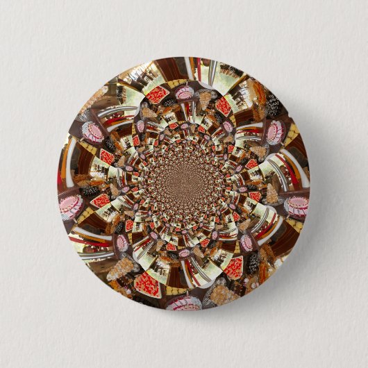 Psychedelische visie van Brown Hues Ronde Button 5,7 Cm (Voorkant)