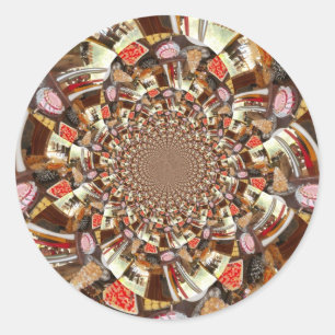 Psychedelische visie van Brown Hues Ronde Sticker