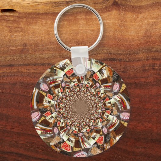 Psychedelische visie van Brown Hues Sleutelhanger (Voorkant)