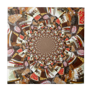 Psychedelische visie van Brown Hues Tegeltje