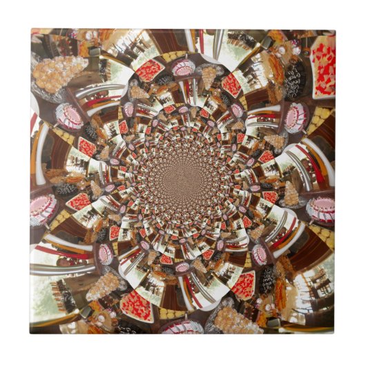 Psychedelische visie van Brown Hues Tegeltje (Voorkant)