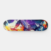 Psychedelische Vlam Schedel Skateboard (Horizontaal)