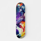 Psychedelische Vlam Schedel Skateboard (Voorkant)