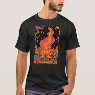 psychedelische vlambloem t-shirt