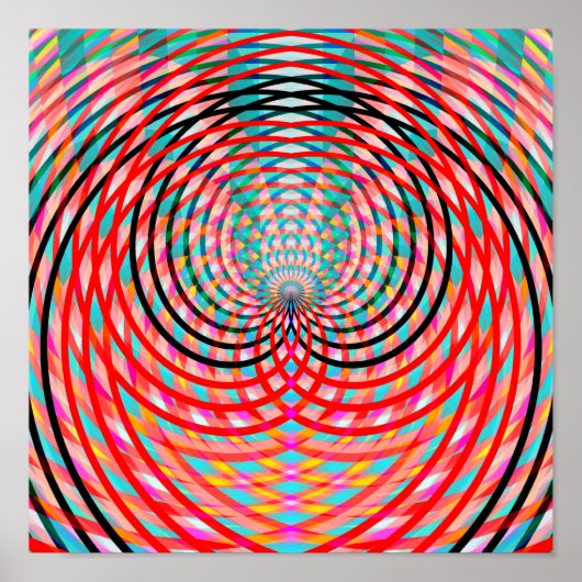 Psychedelische Vlechtcirkels Poster (Voorkant)
