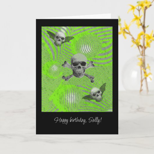 Psychedelische vliegschedelkaart kaart (Gele Bloem)