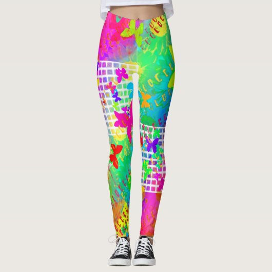 Psychedelische Vlinder Broek Leggings (Voorkant)
