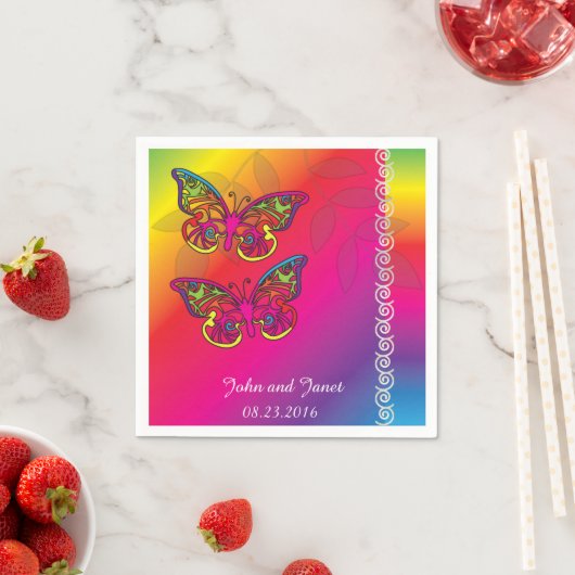 Psychedelische vlinder Design Servet (Insitu)