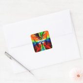 Psychedelische vlinder fractaal vierkante sticker (Envelop)