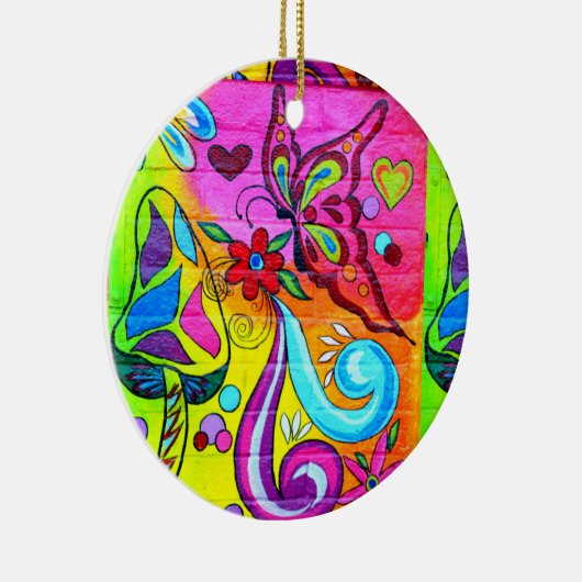 Psychedelische vlinder groovy ornament (Rechts)