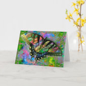 [psychedelische vlinder] kleurrijk - elke gelegenh kaart (Gele Bloem)
