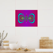 Psychedelische Vlinder Poster (Keuken)