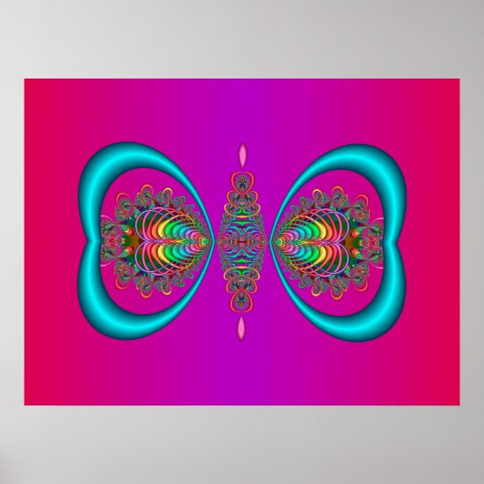 Psychedelische Vlinder Poster (Voorkant)