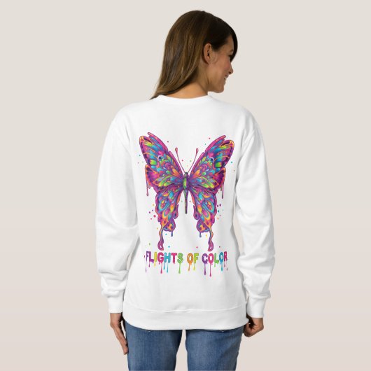 "Psychedelische Vlinder T-Shirt – Trippy Natuur (Achterkant volledig)