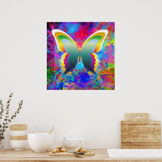 Psychedelische Vlinders Poster (Keuken)