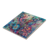 Psychedelische Vlinders Tegel Tegeltje (Zijkant)