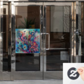 Psychedelische Vlinders Venster Cling Raamsticker (Kantoordeur)