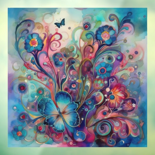 Psychedelische Vlinders Venster Cling Raamsticker (Vel 3)