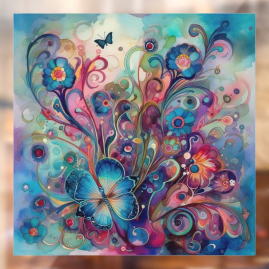 Psychedelische Vlinders Venster Cling Raamsticker (Vel 2)