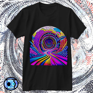 Psychedelische vorm-in vortex t-shirt