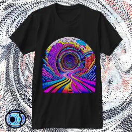 Psychedelische vorm-in vortex t-shirt