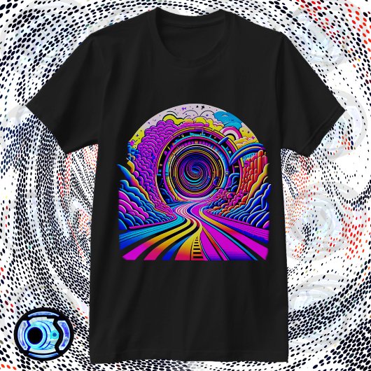 Psychedelische vorm-in vortex t-shirt
