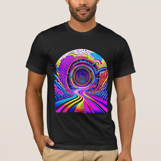 Psychedelische vorm-in vortex t-shirt (Voorkant)