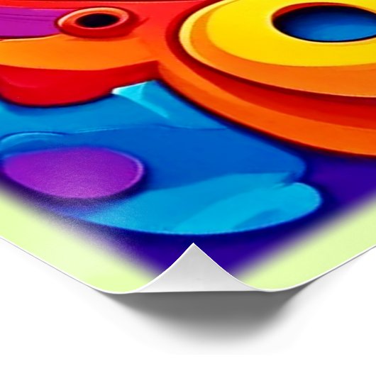 Psychedelische Vortex Kleurrijk Abstract Perfect Poster (Hoek)