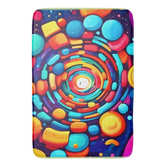 Psychedelische vortex van kleur badmat (Voorkant Verticaal)